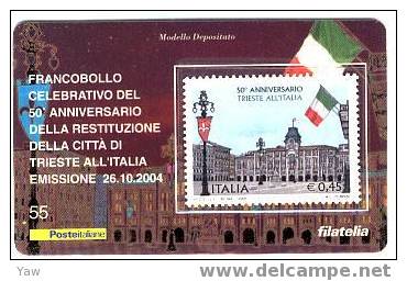 ITALIA**  TESSERA FILATELICA 2004  TRIESTE ALL´ITALIA.  (NOVITA´ ITALIANA) - Philatelistische Karten