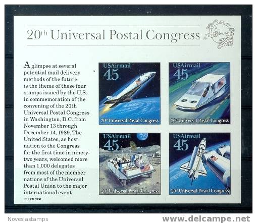 USA Sc# C126 MNH SHEET(4) Futuristic Mail Delivery - 3b. 1961-... Neufs