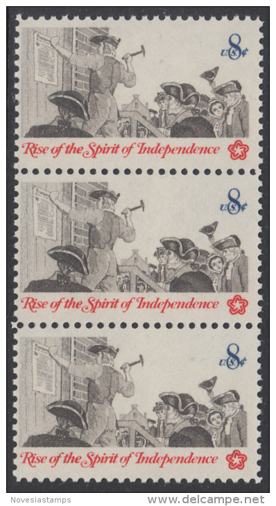 !a! USA Sc# 1477 MNH Vert.STRIP(3) - Posting A Broadside - Unused Stamps
