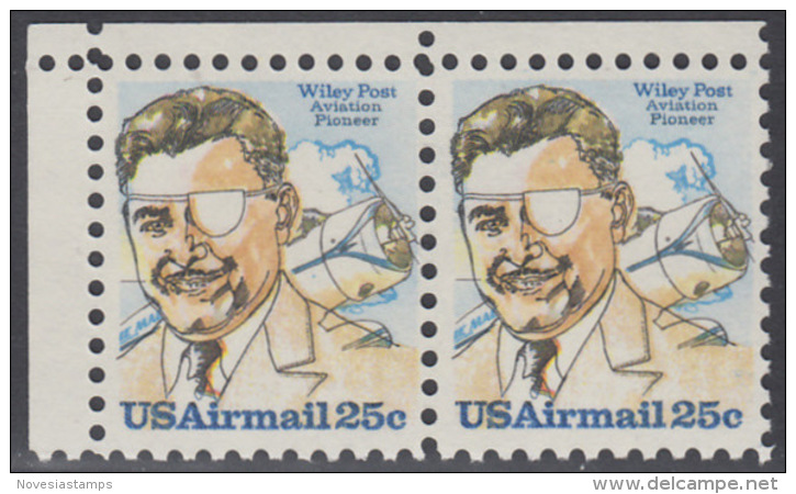 !a! USA Sc# C095 MNH Horiz.PAIR From Upper Left Corner - Wiley Post - 3b. 1961-... Neufs