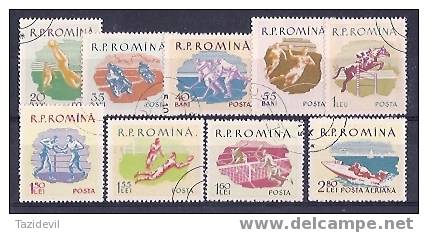 ROMANIA - 1959 Sport. Scott 1288-95, C72. Used - Used Stamps