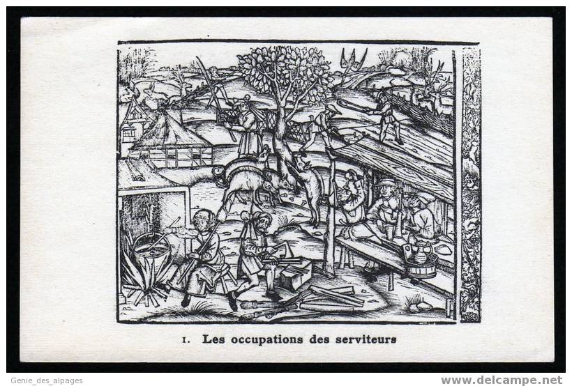 5 Figures Tirées D'un Traite D'agriculture Exemplaire Bibliothèque De L'INA : 1 Les Occupations Des Serviteurs - Landwirtschaftl. Anbau