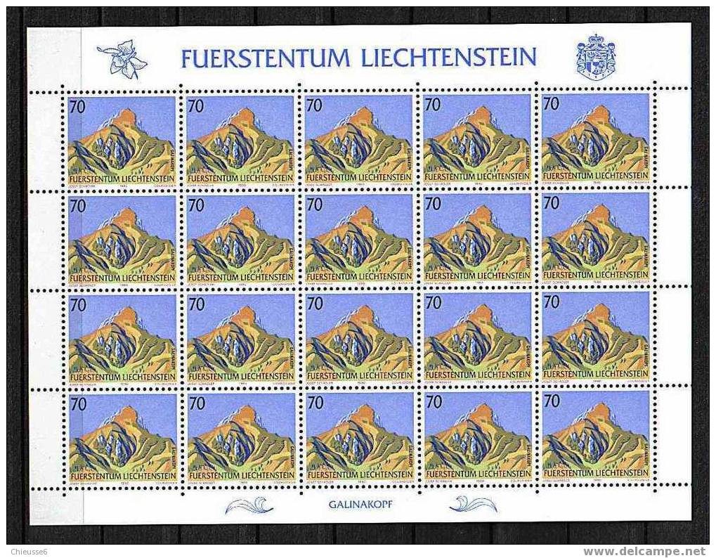 Liechtenstein** Feuilles - Série N° 934 à 937 - Montagnes - Blokken