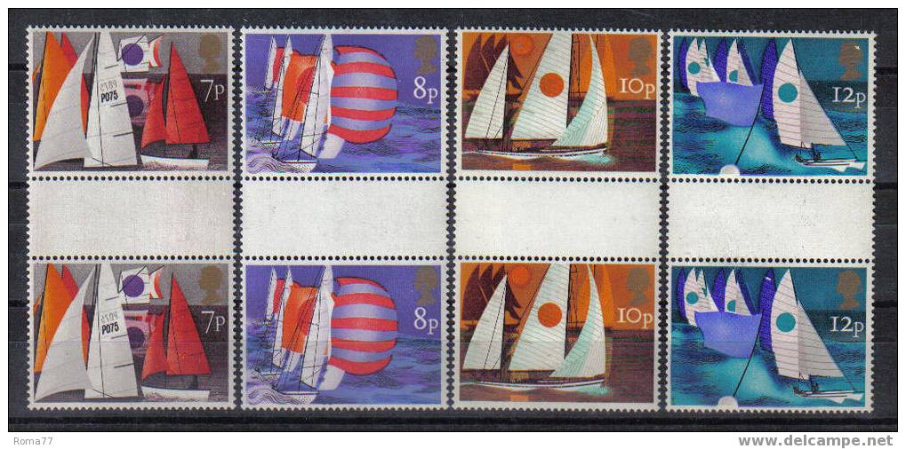 PA121 - GRAN BRETAGNA  : SERIE N. 756/759 , COPPIE CON INTERSPAZIO *** - Sailing