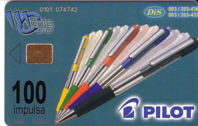 PILOT Pencils  ... Montenegro Old Rare Chip Card - 50.000 Ex. Only * Beach Landscape Sea Coast Pencil Pen Pens Ballpoint - Montenegro