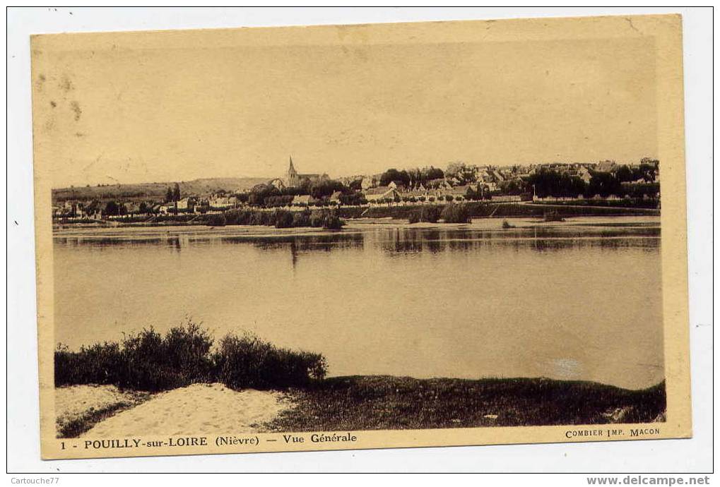 K7 - POUILLY-sur-LOIRE - Vue Générale (1938 - Oblitération DAGUIN De Pouilly-sur-loire) - Pouilly Sur Loire