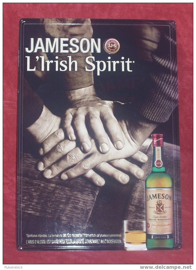 Plaque Métal "JAMESON" Irish Whiskey Modèle 1. - Plaques En Tôle (après 1960)