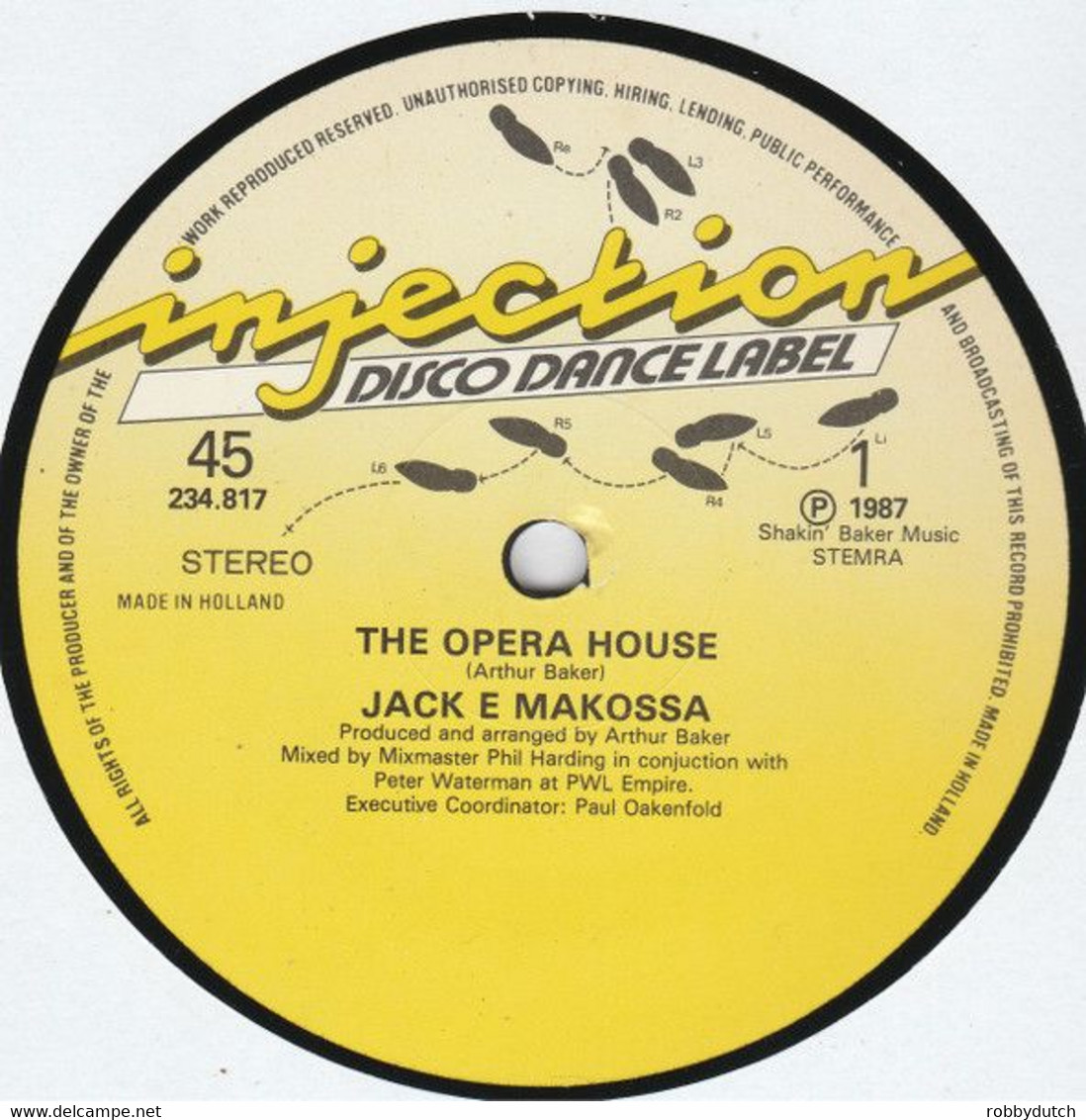 * 12" * JACK E MAKOSSA - THE OPERA HOUSE (holland 1987 Ex-!!!) - 45 Rpm - Maxi-Single