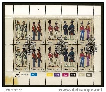 CISKEI 1983 CTO Sheet Uniforms 47-51 #5347 - Ciskei