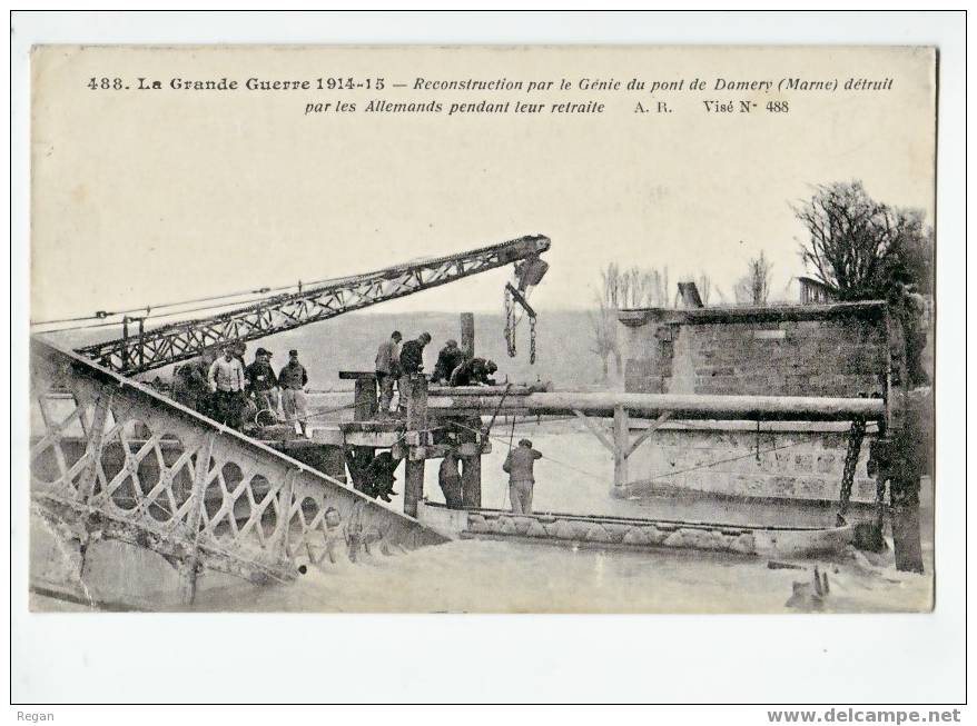 CPA-----51-----DAMERY---- PONT----RECONSTRUCTION - Bazancourt