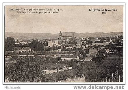 CPA 43 BRIOUDE - Vue Generale Occidentale (Eglise St Julien) - Brioude