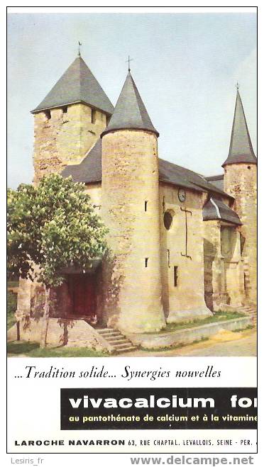 BUVARD - VIVACALCIUM FORT - LAROCHE NAVARRON - LEVALLOIS - EGLISE FORTIFIEE - MORLANNE - B. P. - EXT. DE LA REVUE RICHES - Produits Pharmaceutiques