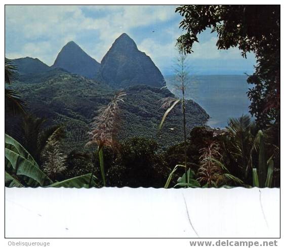 STE LUCIE LUCIZ PITONS SOUFRRIERE DENTELEE 1960 N °95306 - Virgin Islands, British
