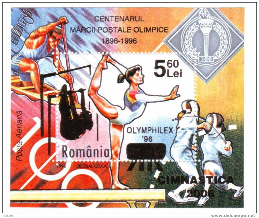 Romania 2006 Gymnastics,Fencing,surch.SS,Bl.387,MNH. - Canoa