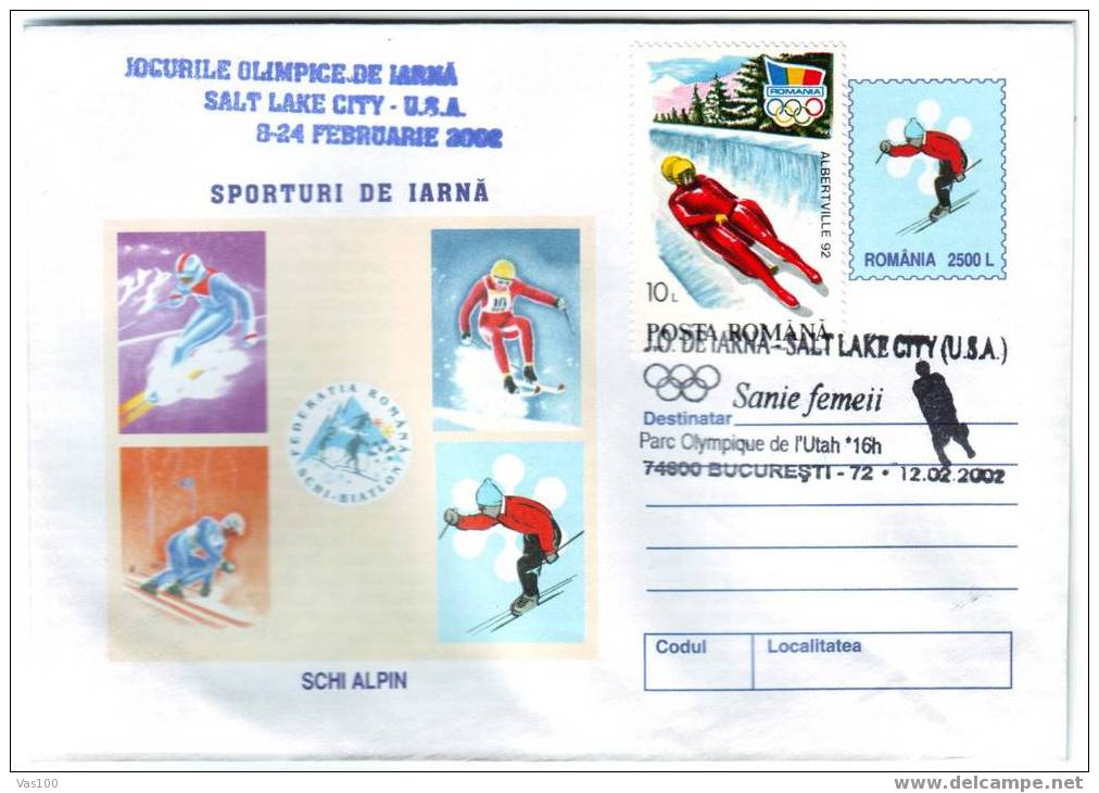 Romania Very Rare Stationery  2002 Salt Lake City. - Winter 2002: Salt Lake City