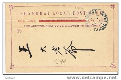 C-LP003/  CHINA - Lokalpost Shanghai, Ascher P8a, 1893 - Storia Postale