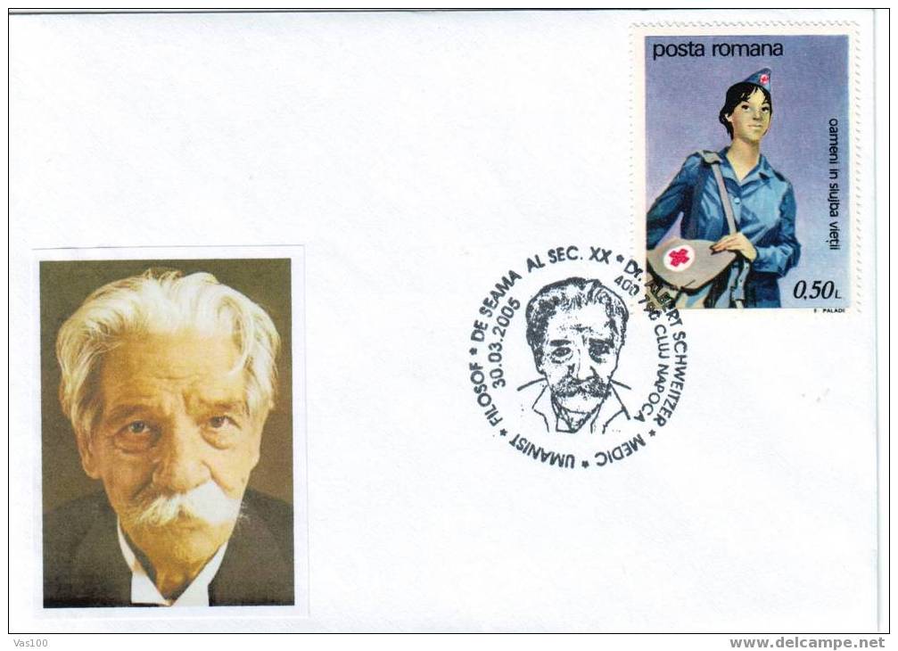 ROMANIA 2005  A LA MEMORIE DU DOCTEUR  Albert Schweitzer. - Albert Schweitzer