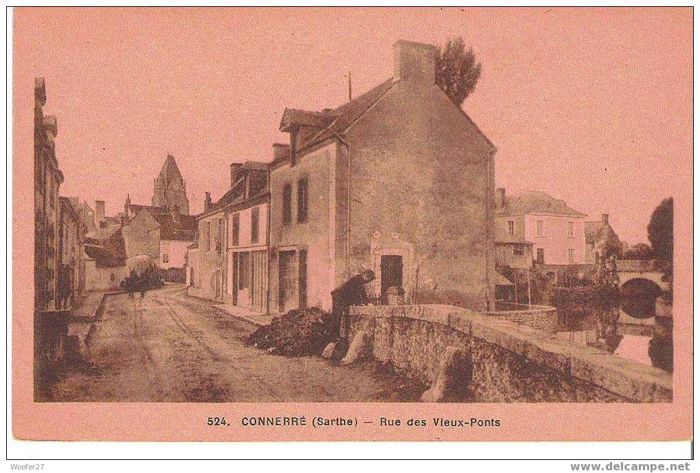 CPA CONNERRE Rue Des Vieux-ponts - Connerre