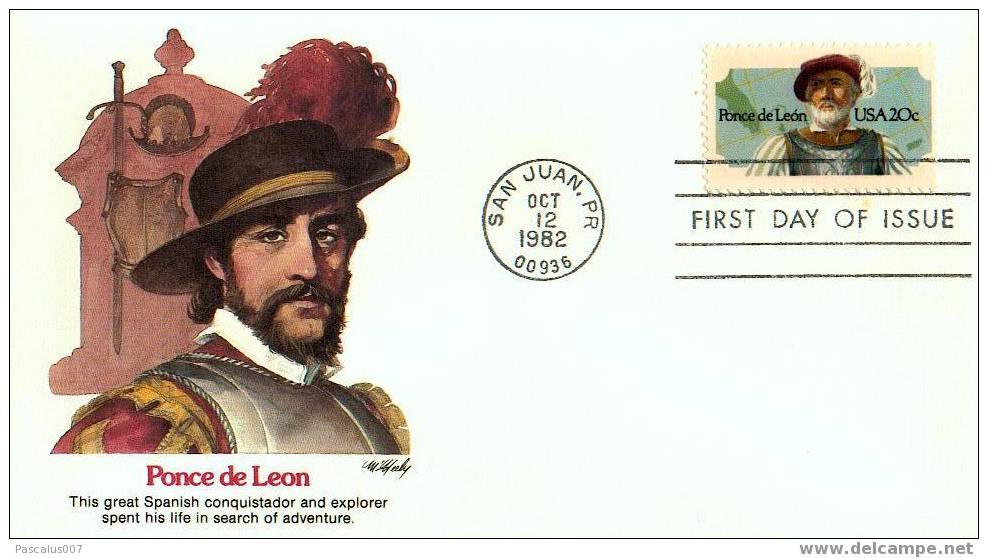 A00025 - Enveloppe Fdi Fdc - Etats-unis - 12-10-1982 - Juan Ponce De Leon - Explorateur Espagnol - Other & Unclassified