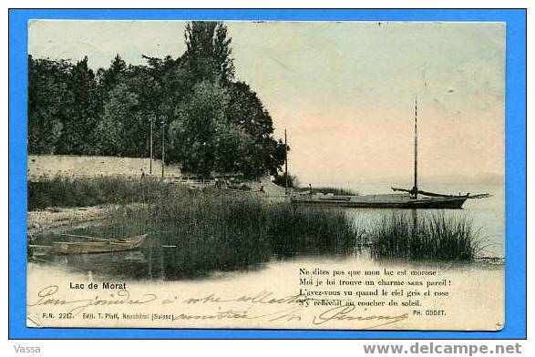 Lac De Morat .Affranchie En 1904 - Murten
