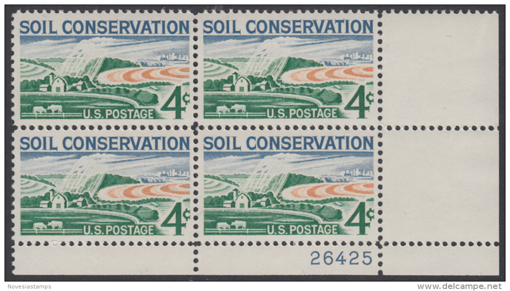 !a! USA Sc# 1133 MNH PLATEBLOCK (LR/26425/a) - Soil Conservation - Ungebraucht