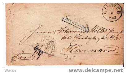 Dk-F7-009  / DÄNEMARK - Ex /Wilster Nach Hannover 1862, Per Bahnpost Flensburg-Itzehoe - Storia Postale