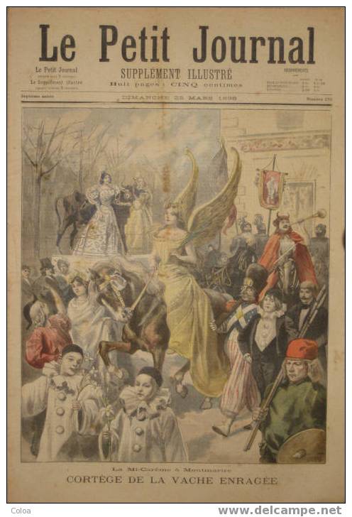 La Mi Carême à Montmartre Le Cortège De La Vache Enragée 1896 - Le Petit Journal