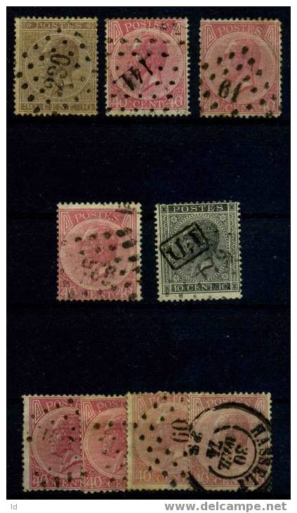 COB/VOB #17-20  LITTLE LOT OF 23 -  3 SCANS - 1865-1866 Profile Left