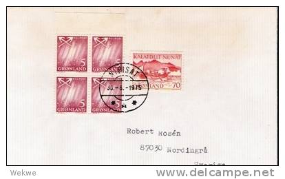 Dk-G008/ GRÖNLAND -  Nipisat 1975, Nordlicht, Ruderboot (Northern Light,rowing Boat) 30.8.1975 - Briefe U. Dokumente