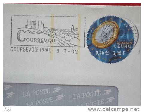 Enveloppe PàP Demain L'Euro Pièce 1 € REPIQUE Editions FARCIGNY Courbevoie - Prêts-à-poster:private Overprinting