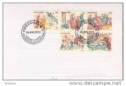 Dk-M021/  DÄNEMARK - Freske/fresques Div.,  FDC1973 - Lettres & Documents