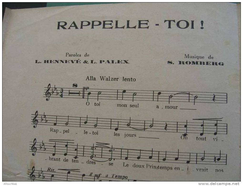 MUSIQUE PARTITION RAPELLE TOI MUSIQUE DE CINEMA FILM LE CHANT DU PRINTEMPS - Musicals