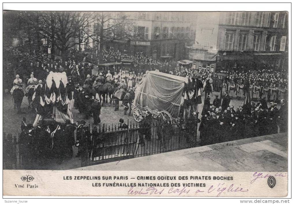 CPA  - Les Zeppelins Sur Paris  - Les Funérailles Nationales Des Victimes - Beerdigungen