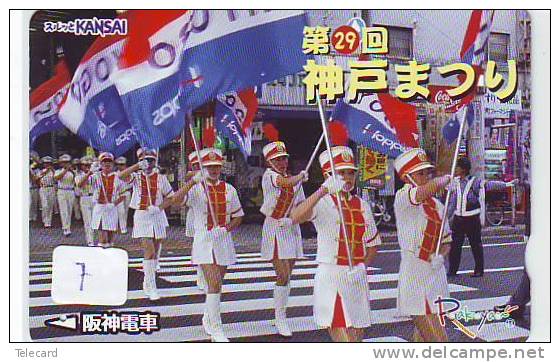 Télécarte MAJORETTES MAJORETTE (7) Musique Militaire Fanfare  Military Music Japon Phonecard - Música