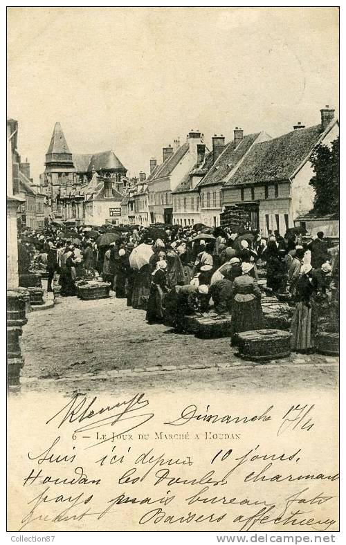 78 - YVELYNES - HOUDAN - JOUR De MARCHE - BELLE CARTE Avant 1904 - Houdan