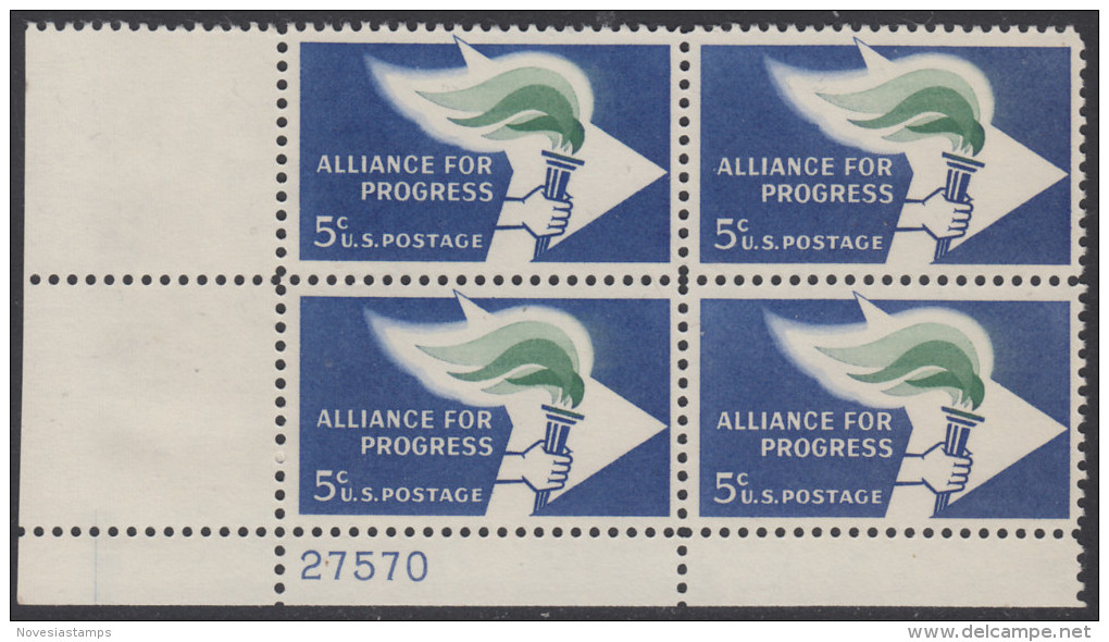 !a! USA Sc# 1234 MNH PLATEBLOCK (LL/27570) - Alliance For Progress - Neufs