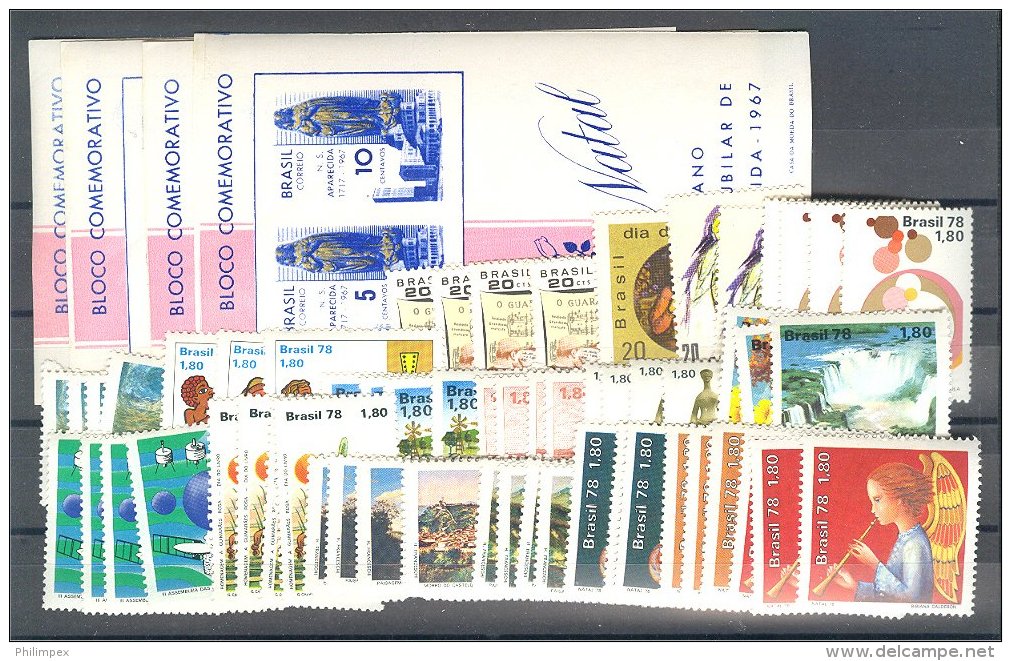 BRAZIL, NICE GROUP MINT NEVER HINGED ON STOCK CARDS - Collections, Lots & Series