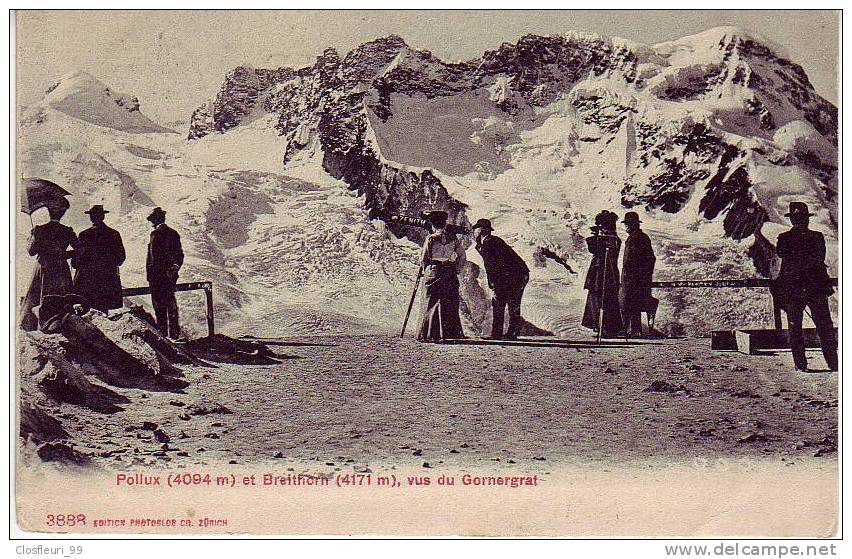 Deux Très Belles Cartes Animées, 1908 Et 1918 Pullux, Breithorn, Jungfraujoch (Suisse) - Alpinisme