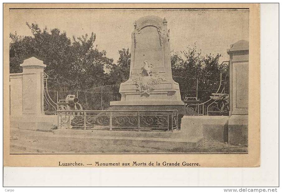 LUZARCHES - Monument Aux Morts De La Grandes Guerre. - Luzarches