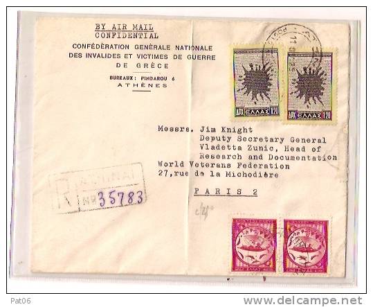 GRECE  - POSTE AER.  1955 - Briefe U. Dokumente