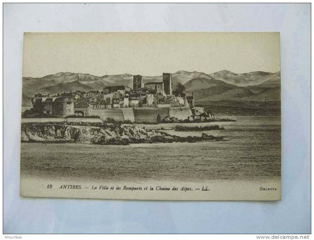 CARTE POSTALE DE FRANCE ALPES MARITIMES  06 COTE D AZUR  ANTIBES LES REMPARTS DE LA VIEILLE VILLE 1928 - Antibes