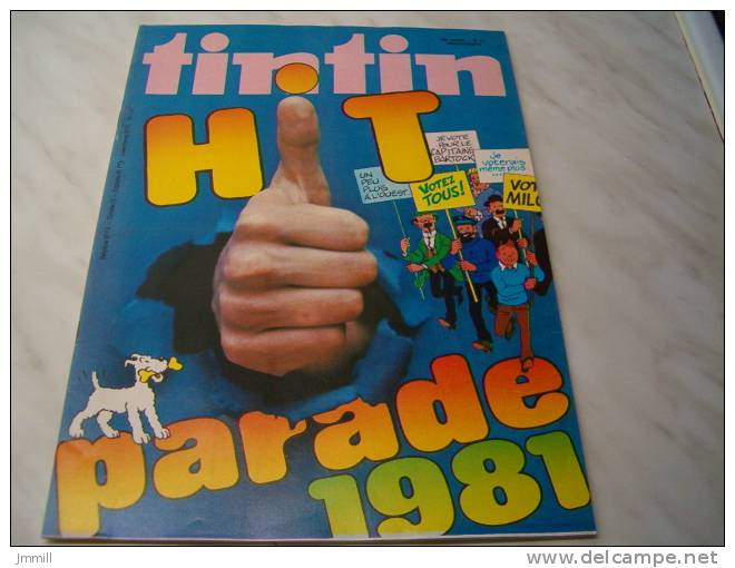 Journal Tintin : Couverture Hergé 36ème Année N°21 Hit Parade 1981 - Tintin
