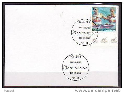 ALLEMAGNE Carte Cachet 1 Er Jour Pour Le Sport  Bonn1  Le 9-02-1995  Canoe - Canoa