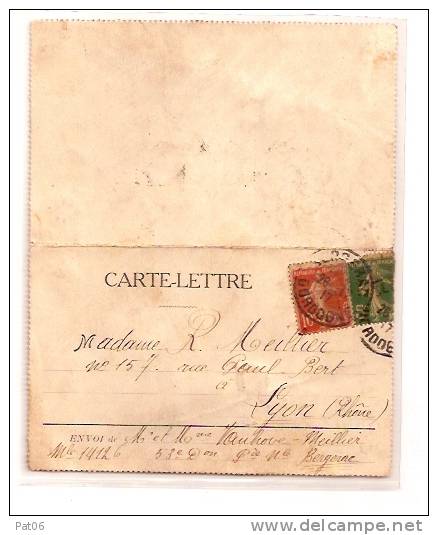 CARTE DE VOEUX ILLUSTREE 1918 AFFRANCHIE à15c. N°137 - 138 - Cartas & Documentos