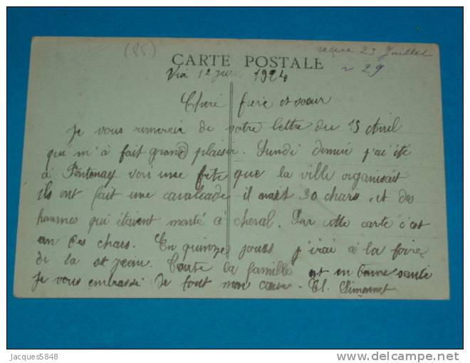 85) Fontenay-le-comte - Féte Des 8 Et 9 Juin 1924 - Quartier Des Loges (voillier  L'abeille)- Année   - EDIT - Fontenay Le Comte