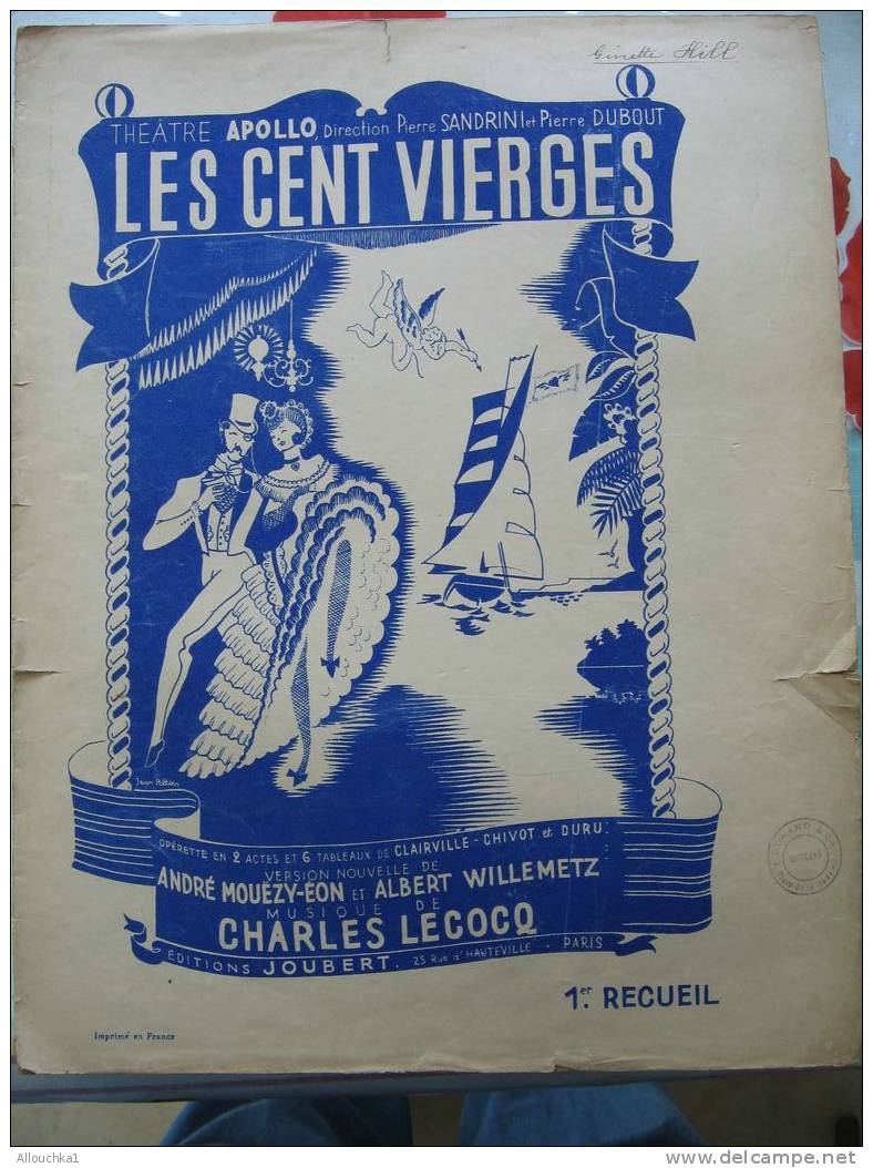 MUSIIQUE & PARTITION CLASSIQUE  CH. GOUNOD  MUSIQUE POESIE OPERETTE 2 ACTES 6 TAB " LES CENT VIERGES " EDITIONS JOUBERT - Compositeurs De Comédies Musicales