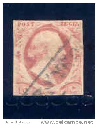 1852 Koning Willem III 10 Cent NVPH 2 * Periode 1852 Nederland Nr. 2 Gebruikt  (61) Nederland Nummer 2 - Oblitérés