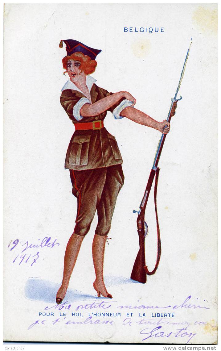 PATRIOTIQUE GUERRE 1914-1918 Par X. SAGER - FEMME ALLIEE - BELGIQUE - SERIE 9 N° 30 - MILITAIRE- SOLDAT - Sager, Xavier