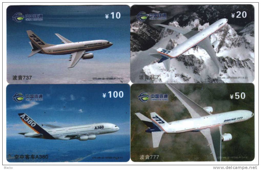 China - Transport - Airplanes - 4 Diff. - Avions