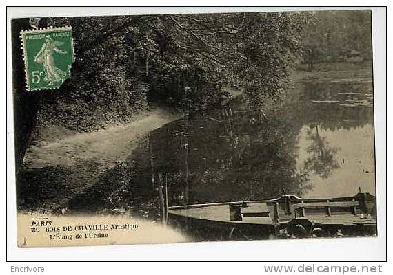 Cpa Bois De CHAVILLE Artistique -étang De L'ursine Barque - Chaville